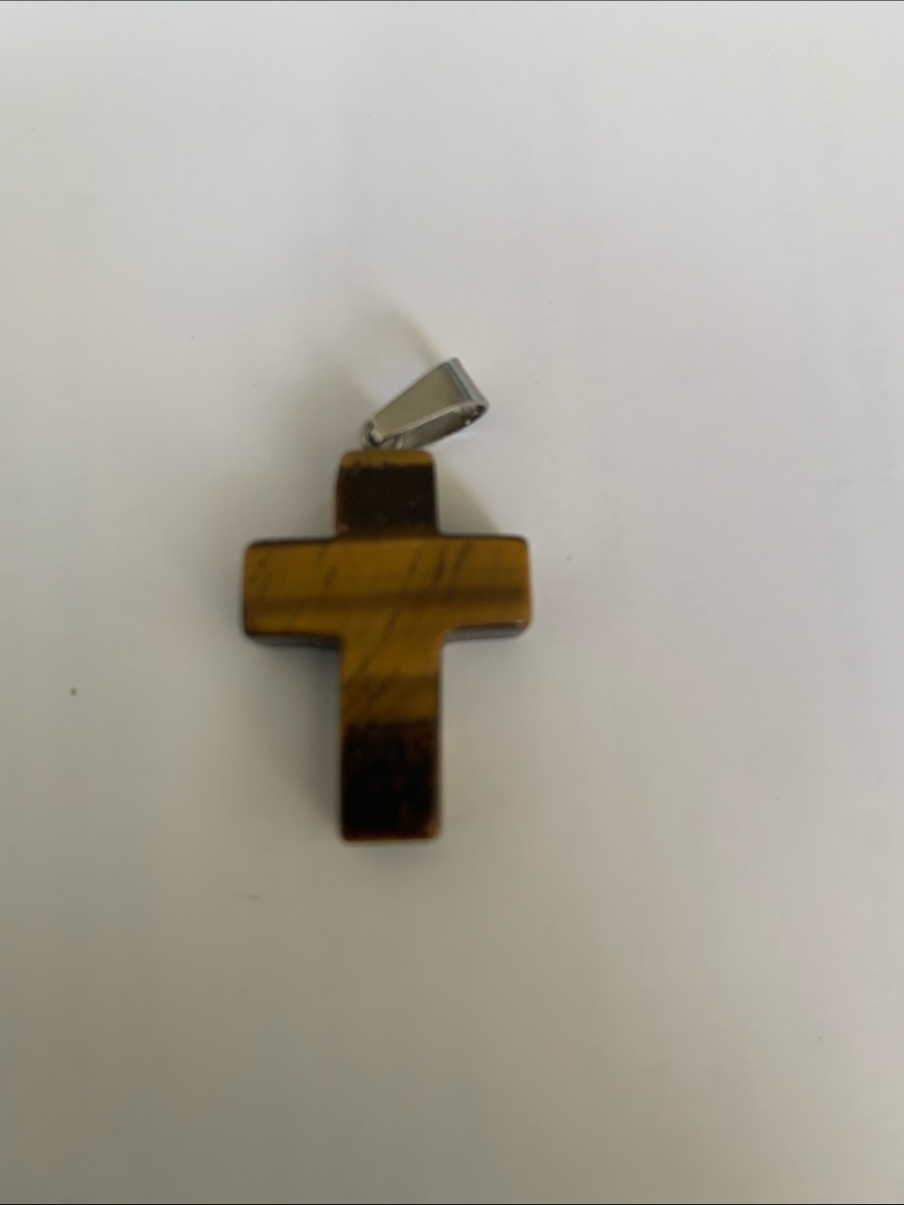 Tiger Eye Cross Pendant for Men - Brown